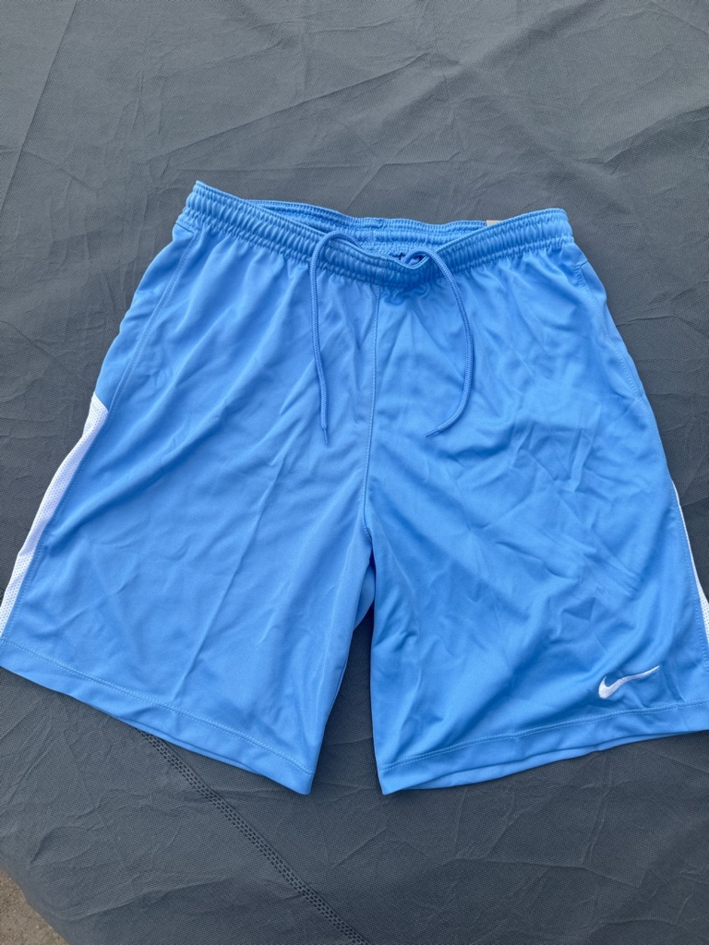 Nike Light Blue Men's Athletic Shorts with White Trim